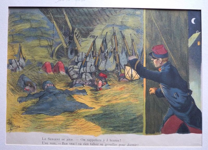 Illustration d'Albert Guillaume : Dans la paille (Mon Sursis)