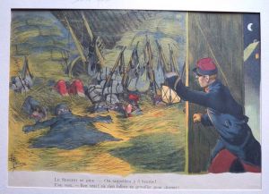 Illustration d'Albert Guillaume : Dans la paille (Mon Sursis)