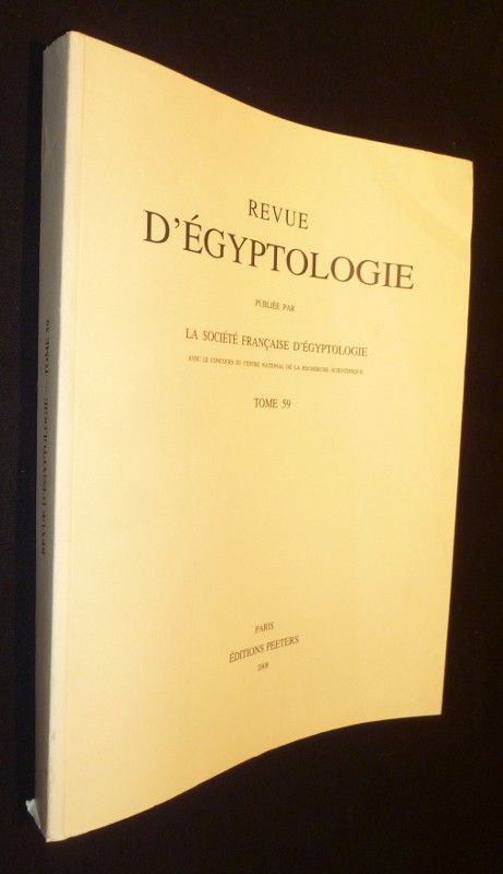 Revue d'égyptologie, Tome 59