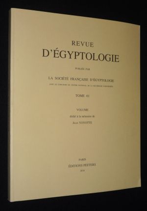Revue d'égyptologie, tome 61