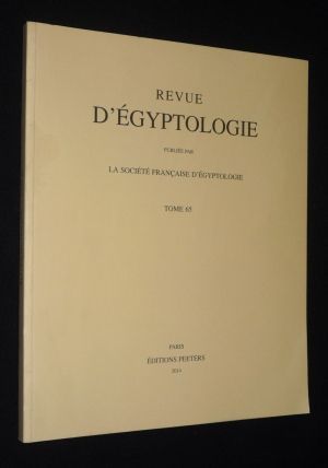 Revue d'égyptologie, tome 65