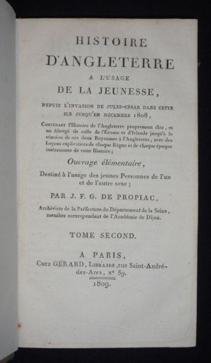 Histoire d'Angleterre à l'usage de la jeunesse, depuis l'invasion de Jules-César dans cette île jusqu'en décembre 1808 (Tome II)