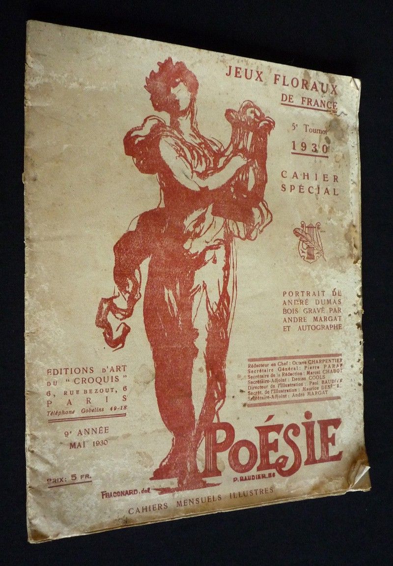 Poésie. Cahiers mensuels illustrés (9e année, mai 1930) : Jeux floraux de France, 5e tournoi, 1930 (Cahier spécial)