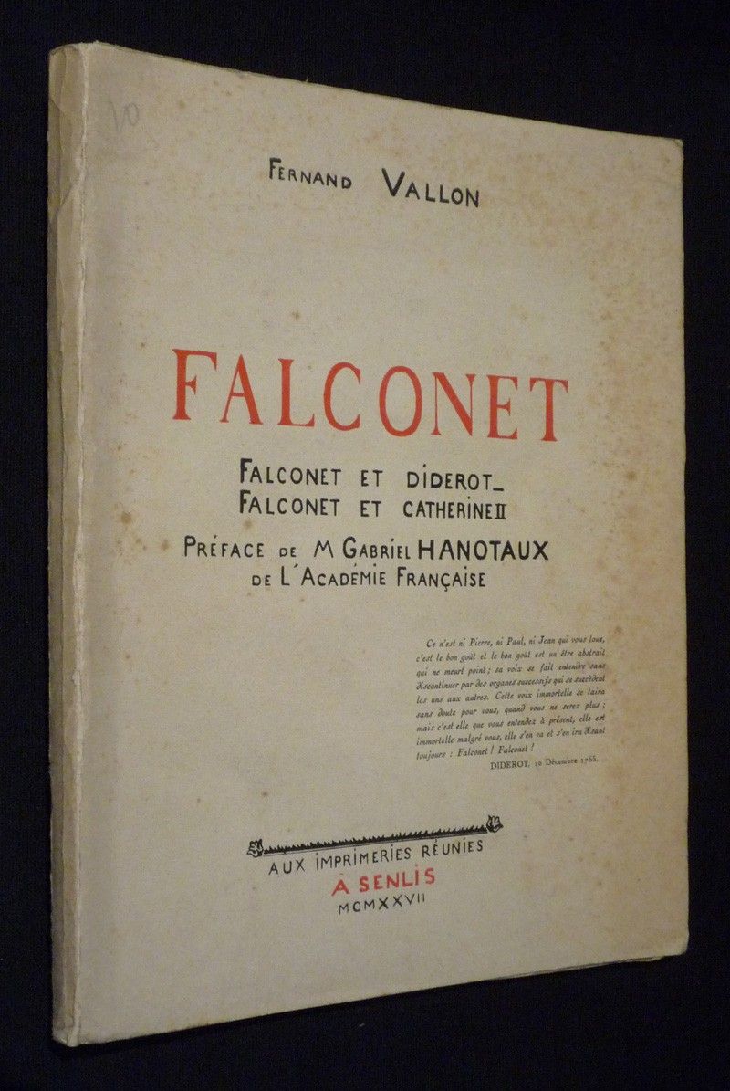 Falconet. Falconet et Diderot. Falconet et Catherine II