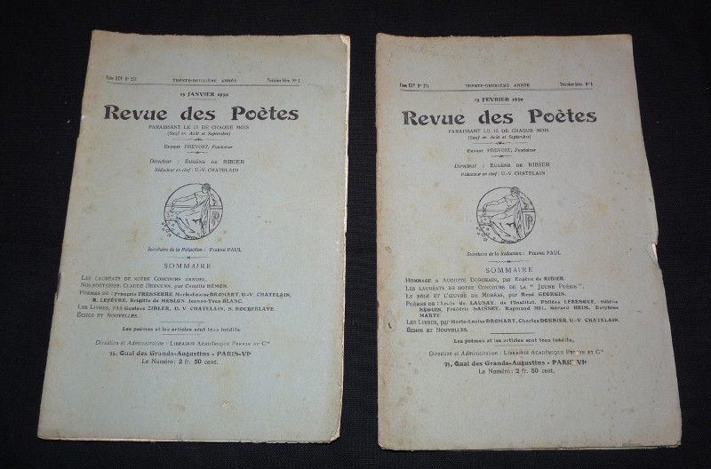 Revue des poètes (lot de 10 numéros)