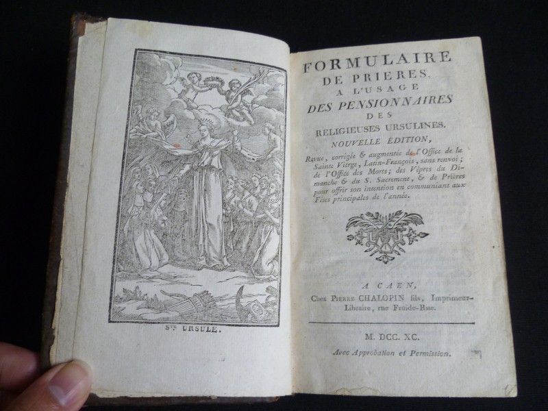 Formulaire de prières à l'usage des pensionnaires des religieuses ursulines