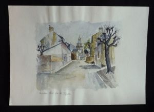 Aquarelle originale de Vaubourg : Finistère nord, près de Tréguier