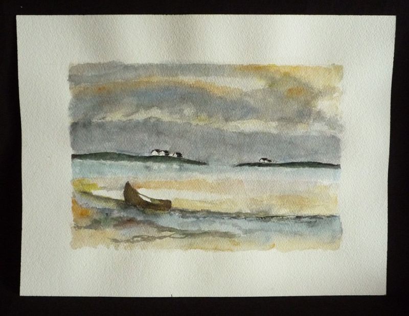 Aquarelle originale de Vaubourg : Littoral