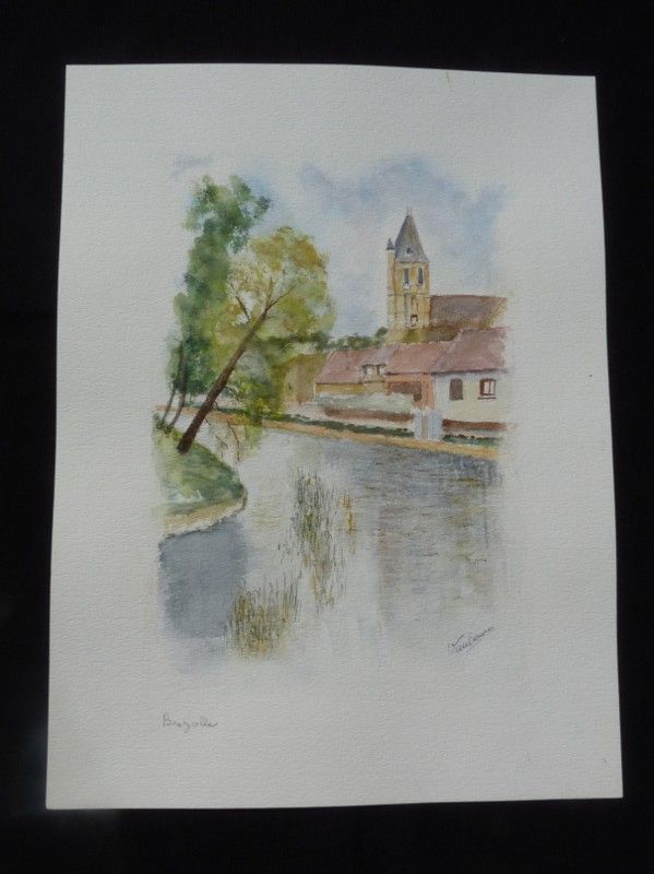 Aquarelle originale de Vaubourg : Brezolle