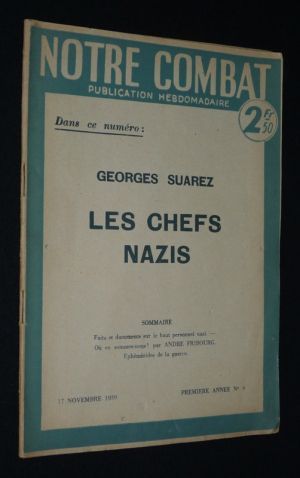 Notre combat (1e année, n°9, 17 novembre 1939) : Les chefs nazis