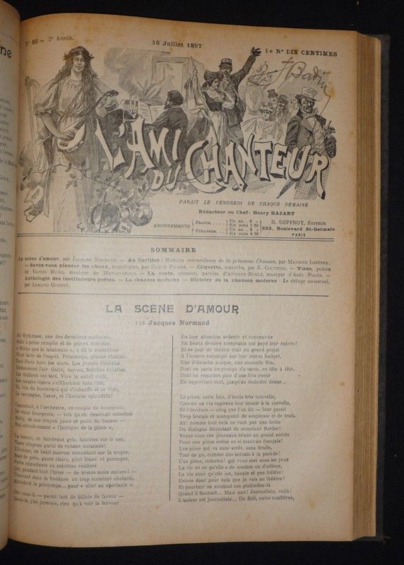 L'Ami du chanteur (année 1897 complète, n°57 à 109)