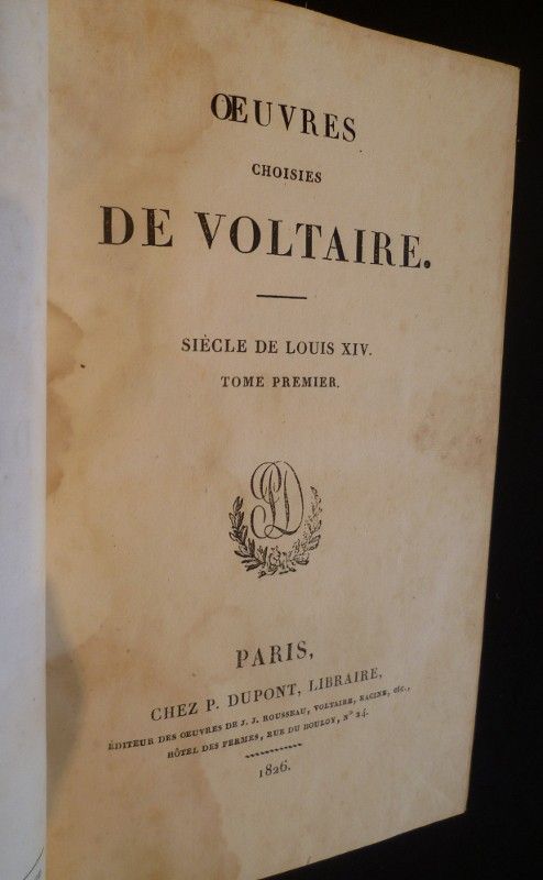 Oeuvres choisies de Voltaire (2 vol.)