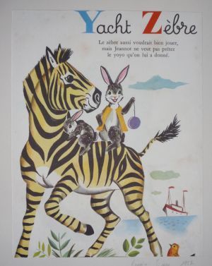 Illustration de Romain Simon : Yacht, Zèbre (Mon grand alphabet)