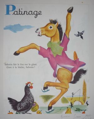 Illustration de Romain Simon : Patinage (Mon grand alphabet)