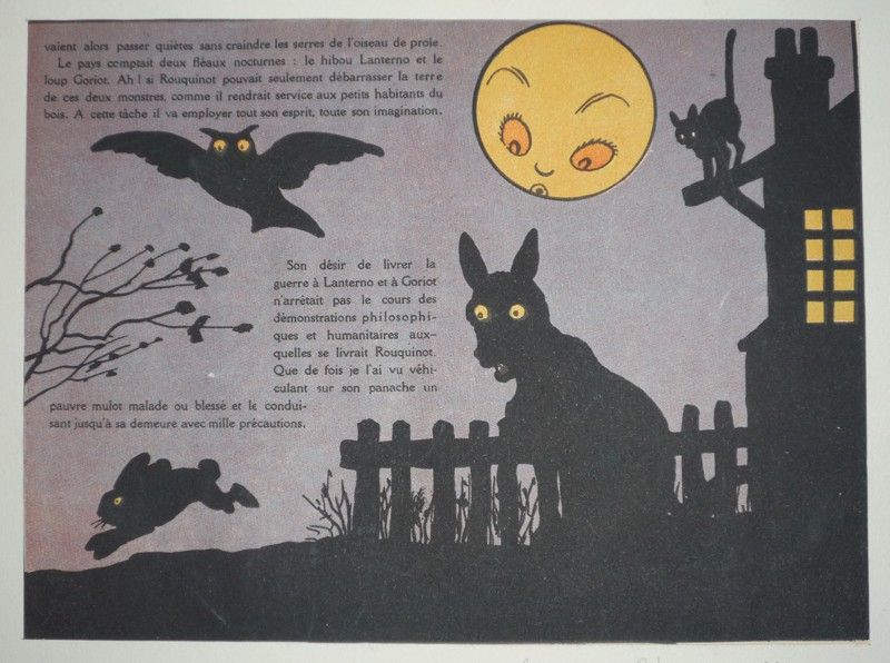 Illustration de Benjamin Rabier : Animaux nocturnes (Rouquinot le lutin des bois)