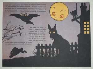 Illustration de Benjamin Rabier : Animaux nocturnes (Rouquinot le lutin des bois)