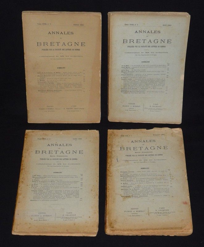 Annales de Bretagne (4 volumes, année 1903 complète)