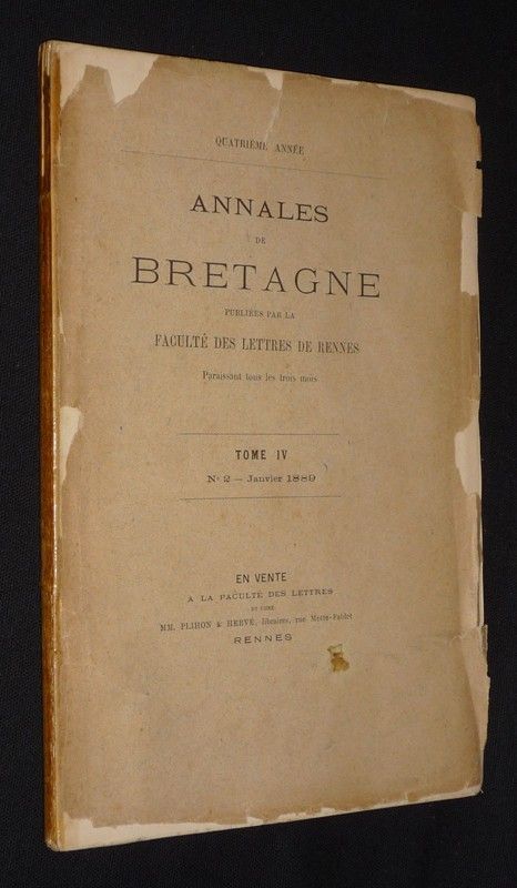 Annales de Bretagne, Tome IV - n°2, janvier 1889