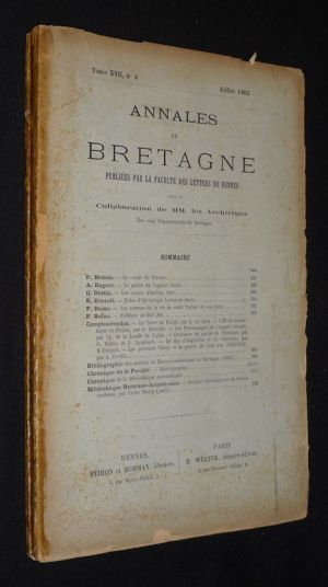 Annales de Bretagne, Tome XVII - n°4, juillet 1902