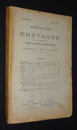 Annales de Bretagne, Tome XIX - n°2, janvier 1904