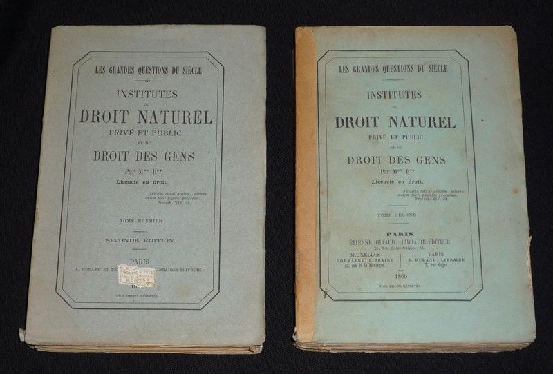 Institutes du droit naturel privé et public et du droit des gens