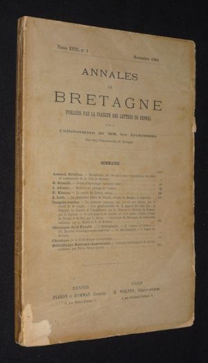 Annales de Bretagne, Tome XVIII - n°1, novembre 1902