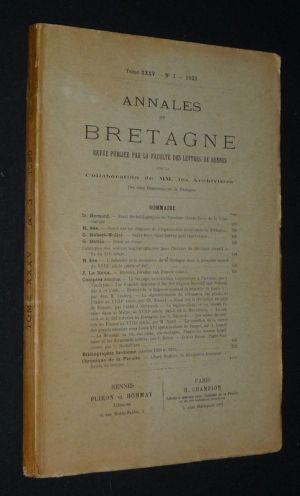 Annales de Bretagne, Tome XXXV, n°3 - 1923