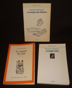 Lot de 3 ouvrages de François Maspero : Le Temps des italiens - La Plage noire - Le Sourire du chat