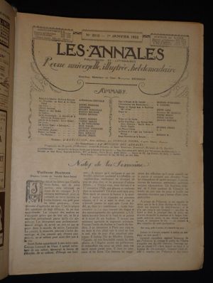 Les Annales (année 1922, n°2010 à 2062)