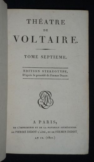 Théâtre de Voltaire, Tome 7