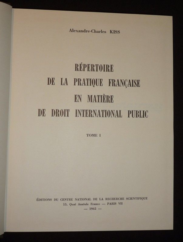 Répertoire de la pratique française en matière de droit international (6 volumes)