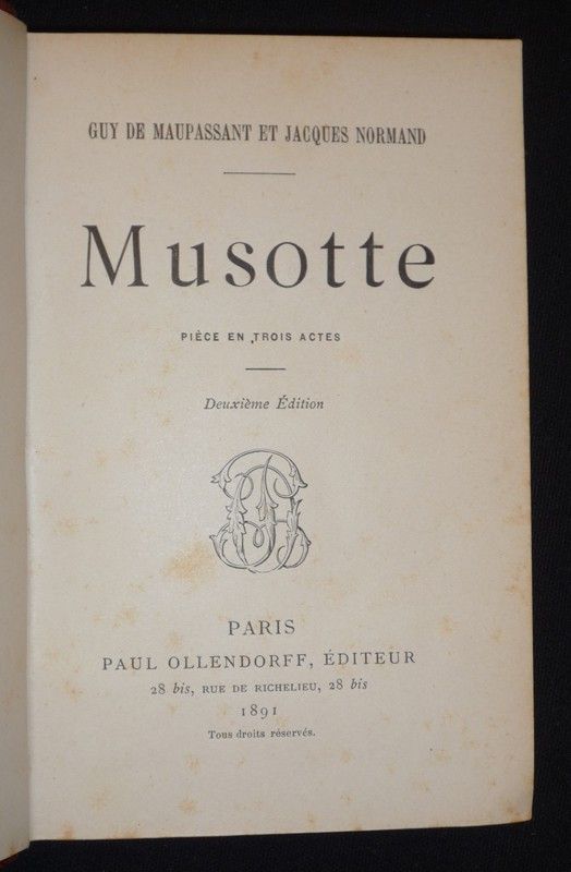 Musotte, suivi de Mariage blanc, drame de Jules Lemaître