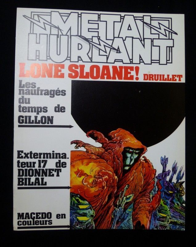 Métal Hurlant (affiche de kiosque du n°18, de juin1977, illustrée par Druillet)