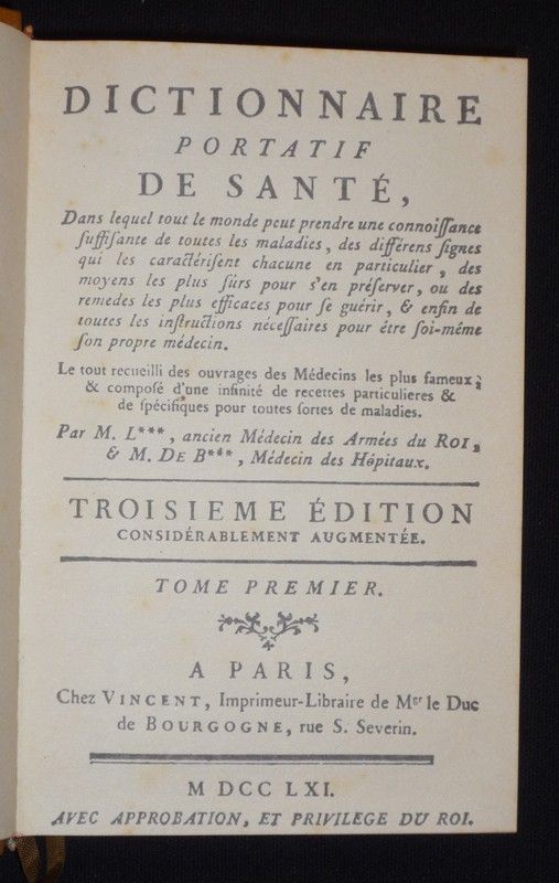 Dictionnaire portatif de santé (2 volumes)