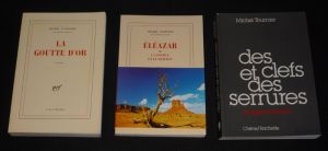 Lot de 3 ouvrages de Michel Tournier : La Goutte d'or - Eléazar ou la Source et le buisson -  Des clefs et des serrures