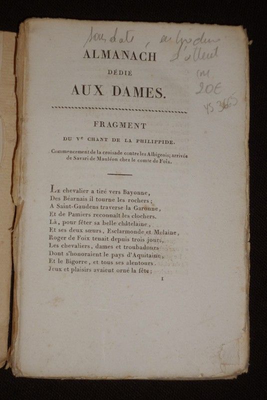 Almanach dédié aux dames
