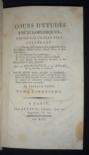 Cours d'études encyclopédiques, rédigé sur un plan neuf (Tome 5)