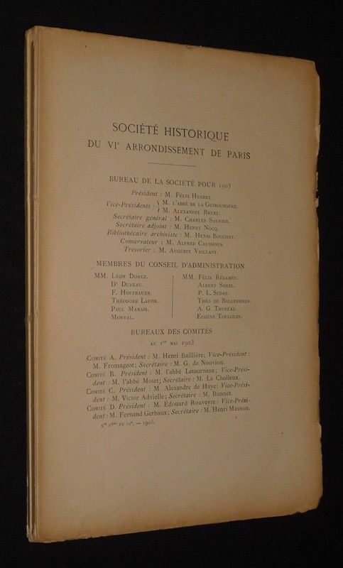 Bulletin de la Société Historique du VIe arrondissement de Paris, 1903