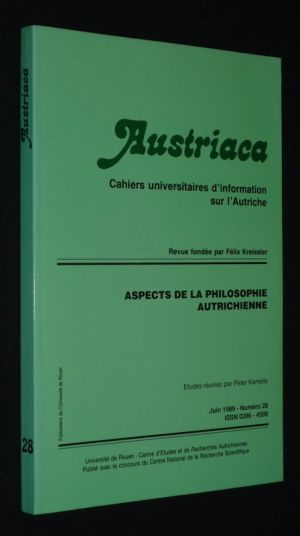 Austriaca (n°28, juin 1989) : Aspects de la philosophie autrichienne