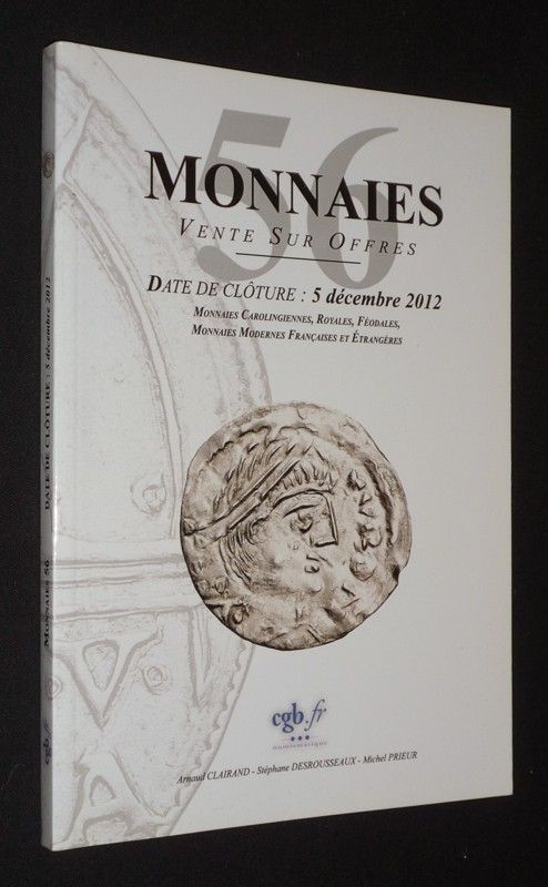 Monnaies 56 - Comptoir Général Financier - Date de clôture : 5 décembre 2012