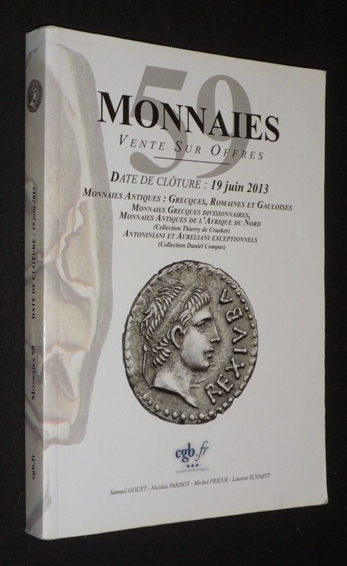 Monnaies 59 - Comptoir Général Financier - Date de clôture : 19 juin 2013