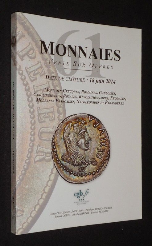 Monnaies 61 - Comptoir Général Financier - Date de clôture : 18 juin 2014