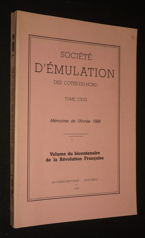 Société d'émulation des Côtes-du-Nord, Tome CXVII - Mémoires de l'année 1988