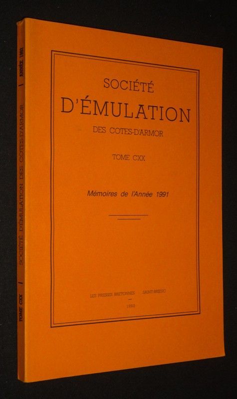 Société d'émulation des Côtes-du-Nord, Tome CXX - Mémoires de l'année 1991