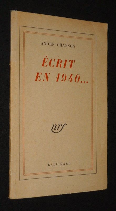 Ecrit en 1940...