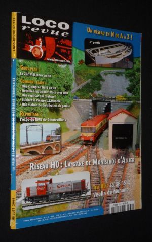 Loco revue (n°732, juillet 2008) : Réseau HO : La gare de Monistrol d'Allier - La 2D2 9135 Roco en HO - L'Expo du RMB de Gennevilliers