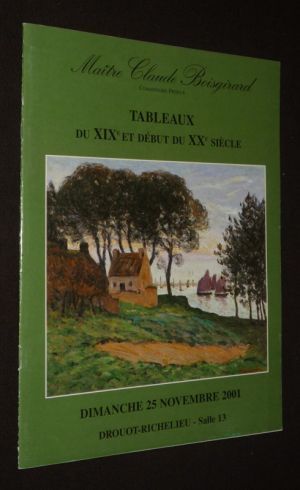 Maître Claude Boisgirard - Tableaux du XIXe et début du XXe siècle (Drouot Richelieu, 25 novembre 2001)