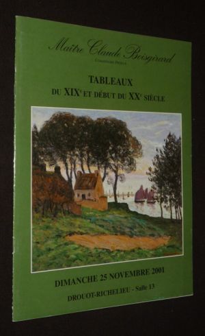 Maître Claude Boisgirard - Tableaux du XIXe et début du XXe siècle (Drouot Richelieu, 25 novembre 2001)