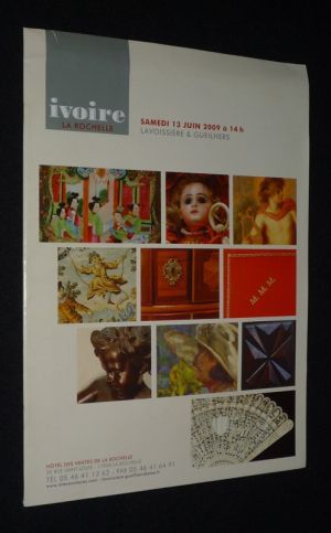 Ivoire - Estampes anciennes et modernes, tableaux et dessins anciens, tableaux et dessins modernes, bibelots, objets d'art, meubles d'époque ou de style XVIIe, XVIIIe, XIXe, XXe, tapis, tapisseries (Hôtel des ventes de La Rochelle, 13 juin 2009)