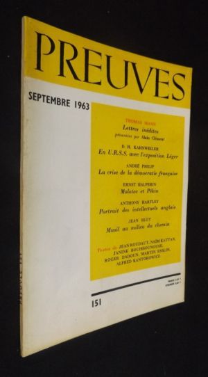Preuves. n°151. Septembre 1963